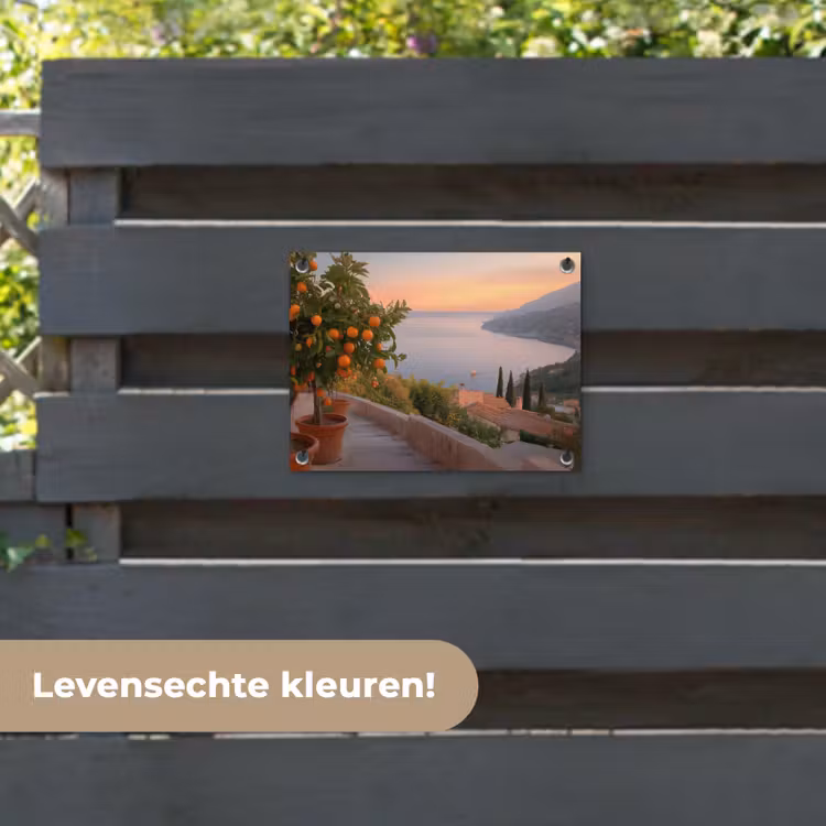 Tuinposter - Middelandse zee - Sinaasappel - Heuvels - Zee — 6