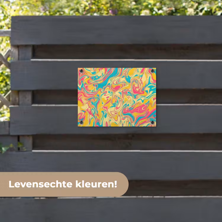 Tuinposter - Geel - Roze - Blauw - Retro — 6