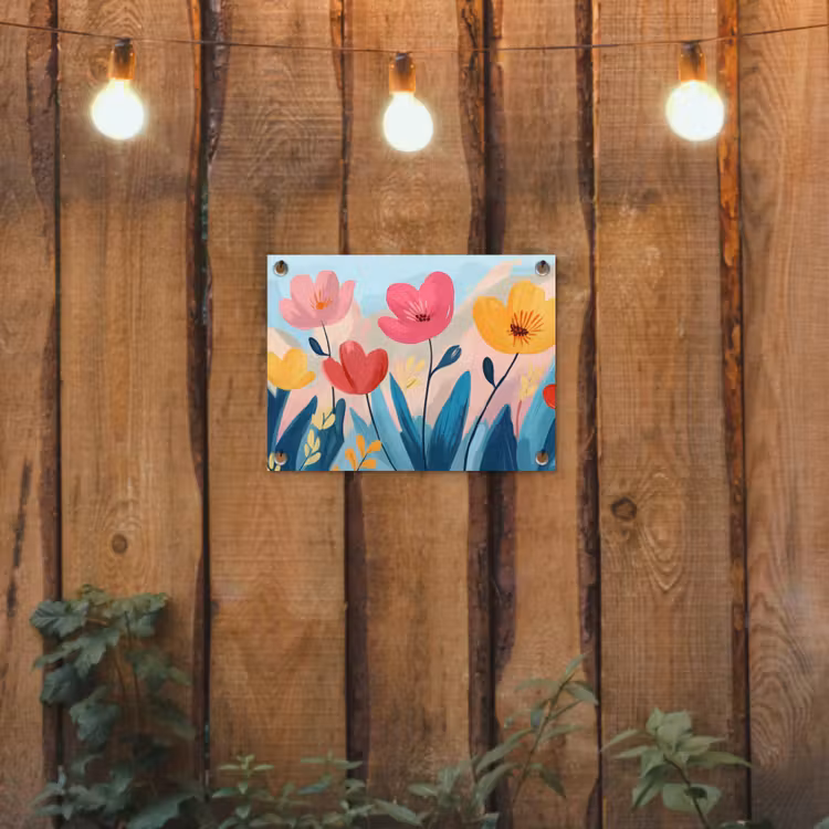 Tuinposter - Illustratie - Bloemen - Kleurrijk — 3