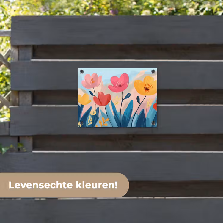 Tuinposter - Illustratie - Bloemen - Kleurrijk — 6