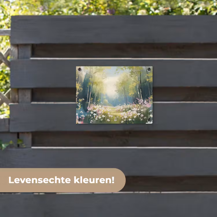 Tuinposter - Bos - Schilderstijl - Kleurrijk — 6