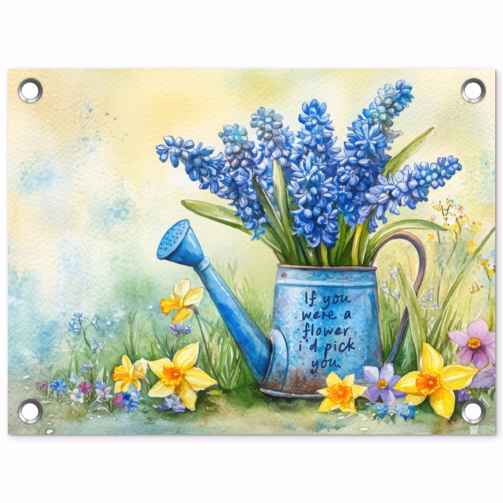 Tuinposter - Lavendelbloemen - Quote - Gieter — 1