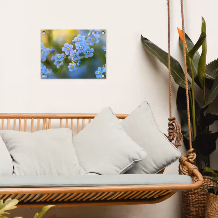 Tuinposter - Bloemetjes - Blauw - Vergeet mij nietjes — 4