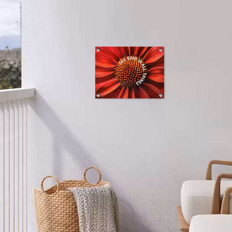 Tuinposter - Close up - Bloem - Quote - Rood — 5