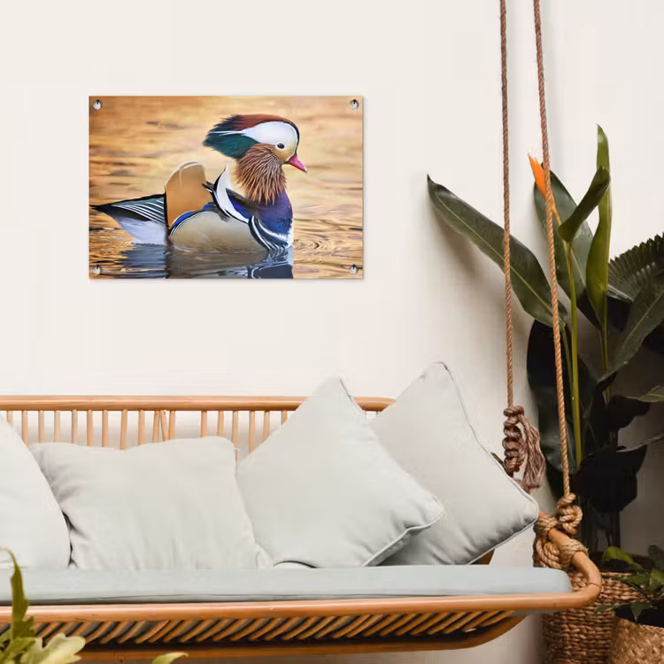 Tuinposter - Close-up mandarijneend — 4