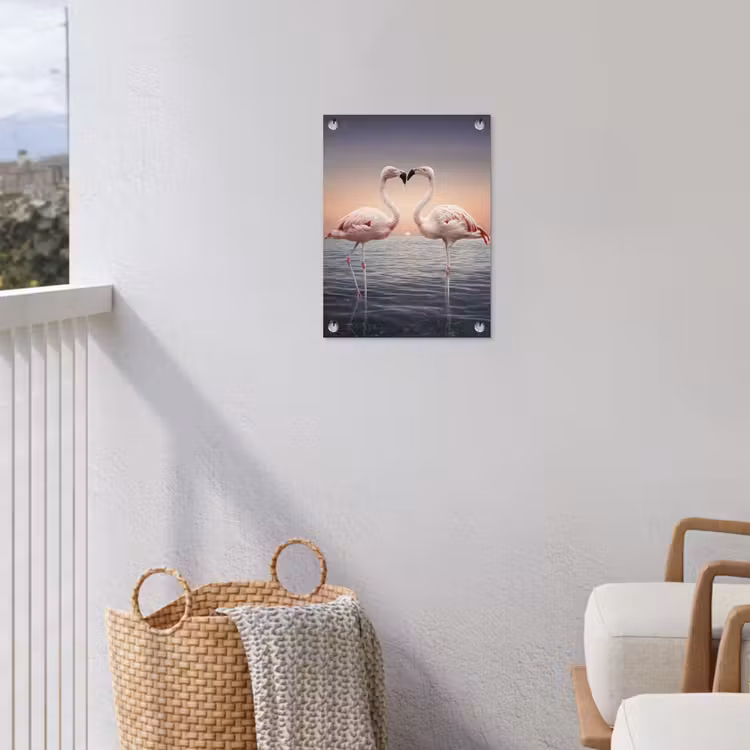 Tuinposter - Flamingo - Hart - Zee - Romantisch — 5