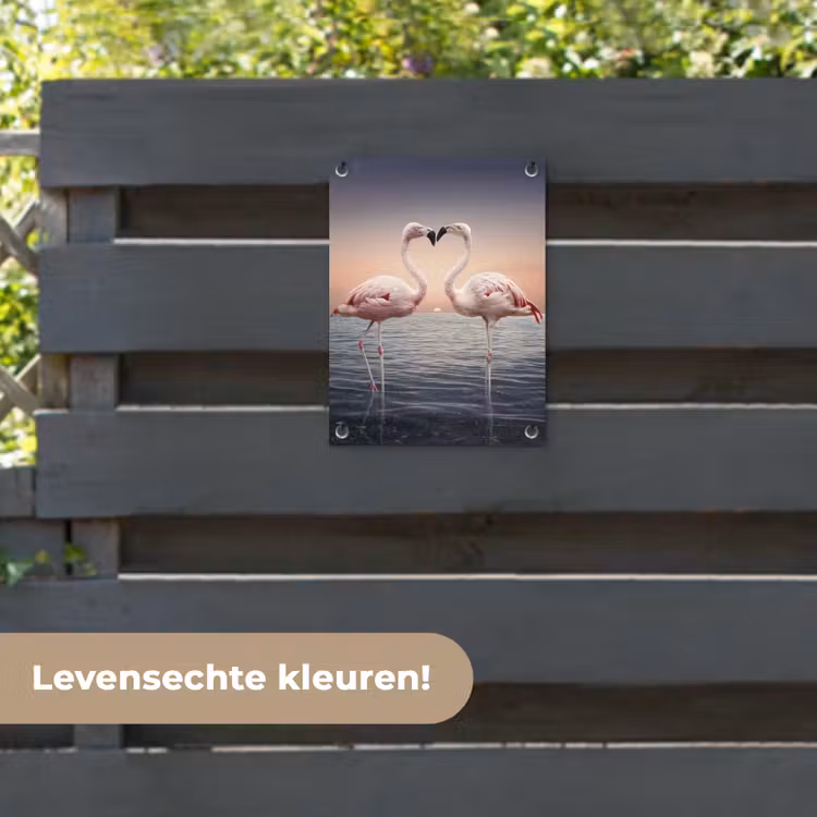 Tuinposter - Flamingo - Hart - Zee - Romantisch — 6