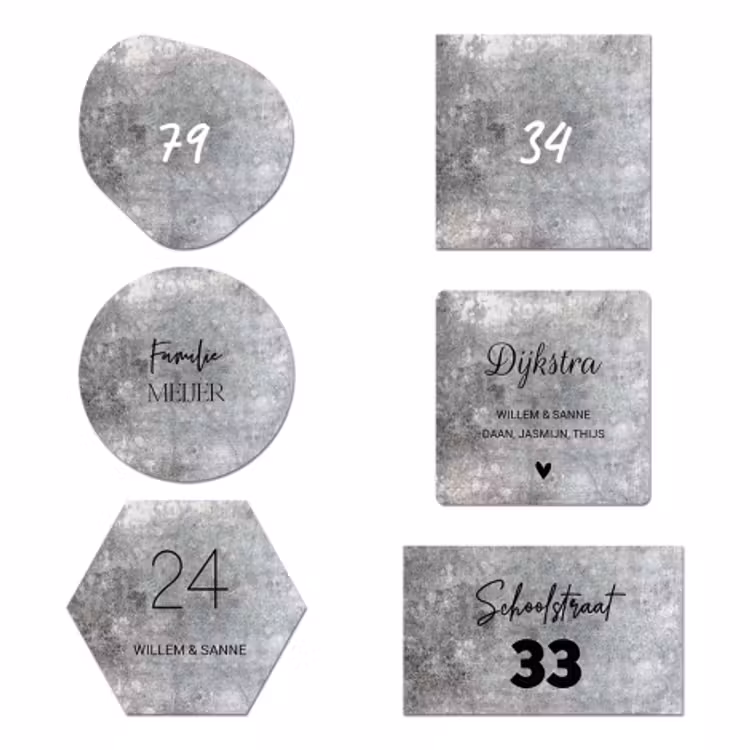 Naambord beton — 1