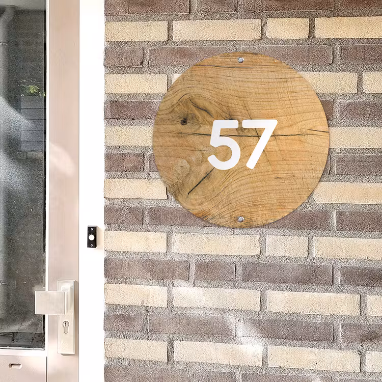 Naambord hout — 2