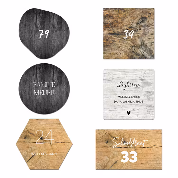 Naambord hout — 4