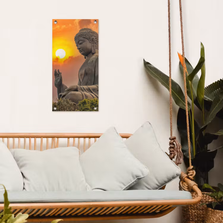Tuinposter - Boeddha bij zonsondergang — 4