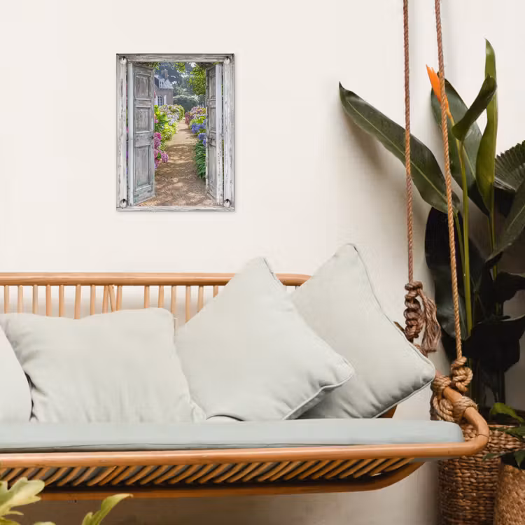 Tuinposter - Deur naar een bloementuin — 4