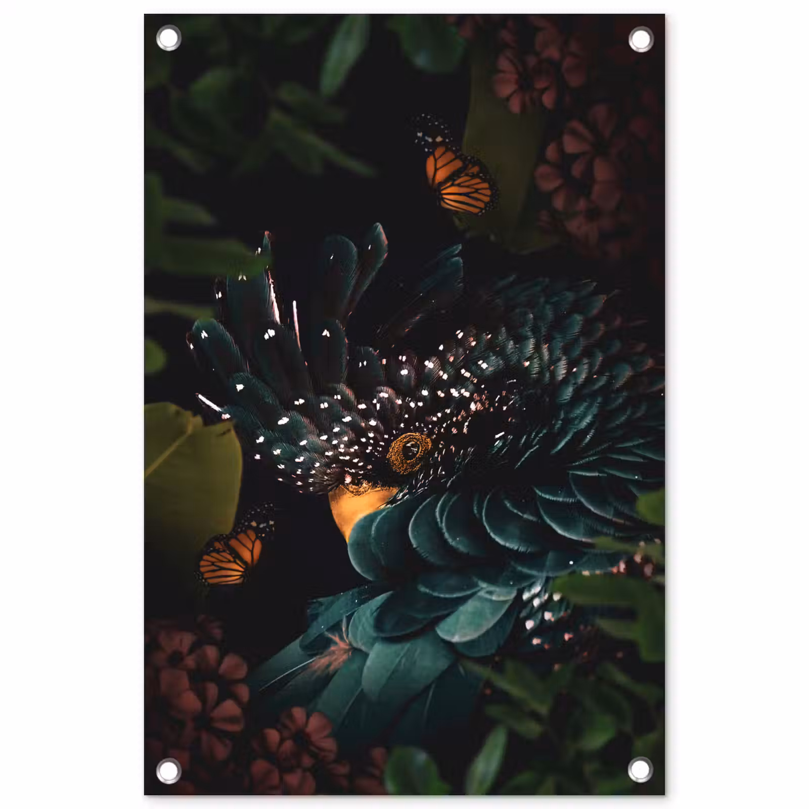 Tuinposter - Kaketoe - Vogel - Vlinders — 1