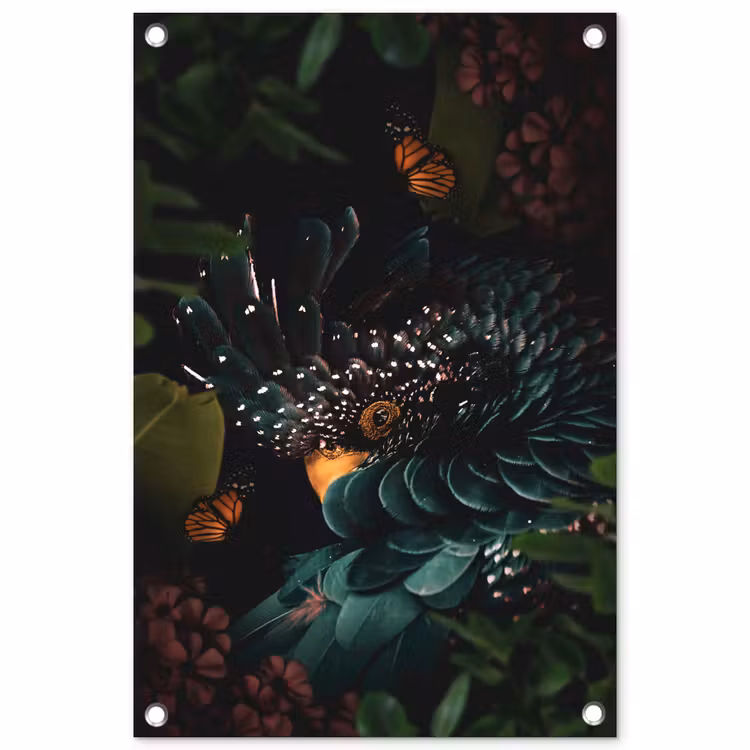 Tuinposter - Kaketoe - Vogel - Vlinders — 1