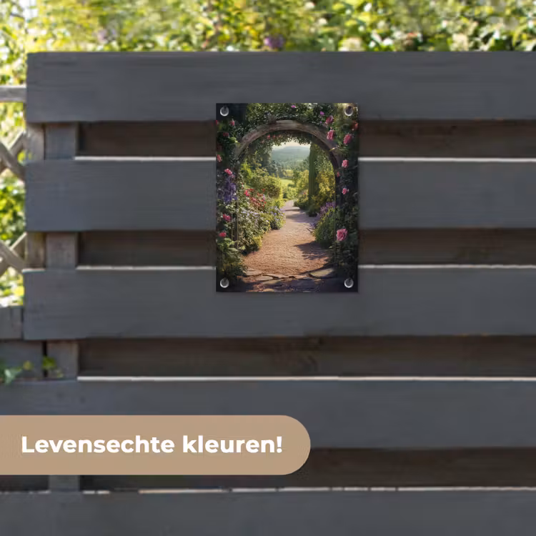 Tuinposter - Doorkijk - Bloemen - Natuur - Rozenboog — 6