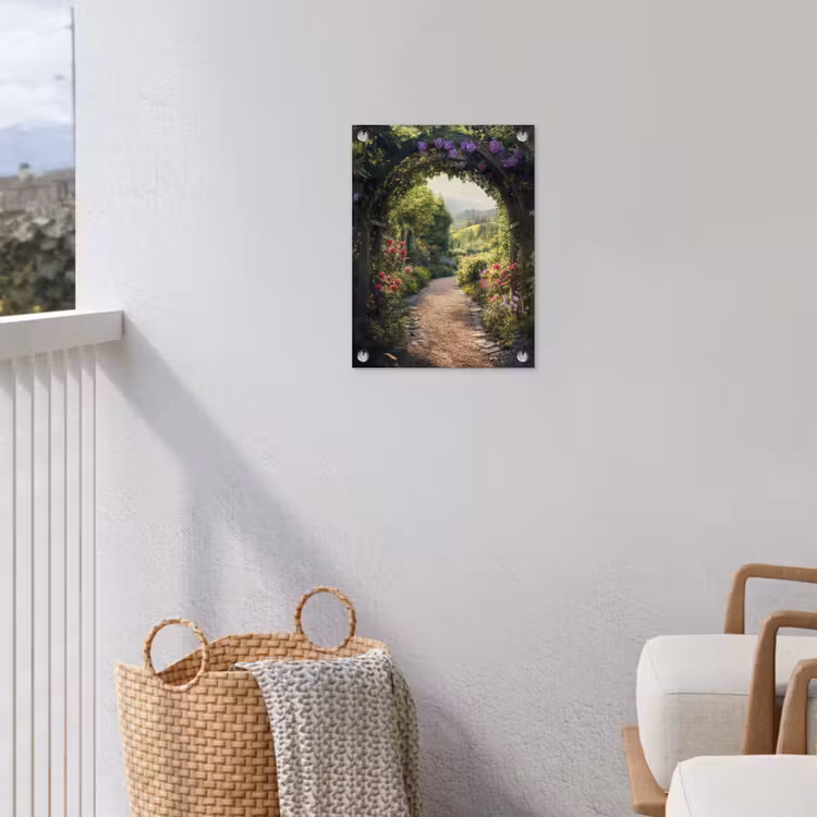 Tuinposter - Doorkijk - Landschap - Bloemen - Tuinboog - Natuur — 5