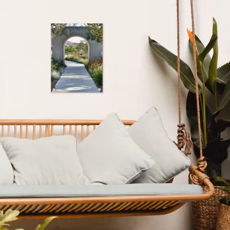 Tuinposter - Doorkijk - Pad - Beton - Landschap — 4