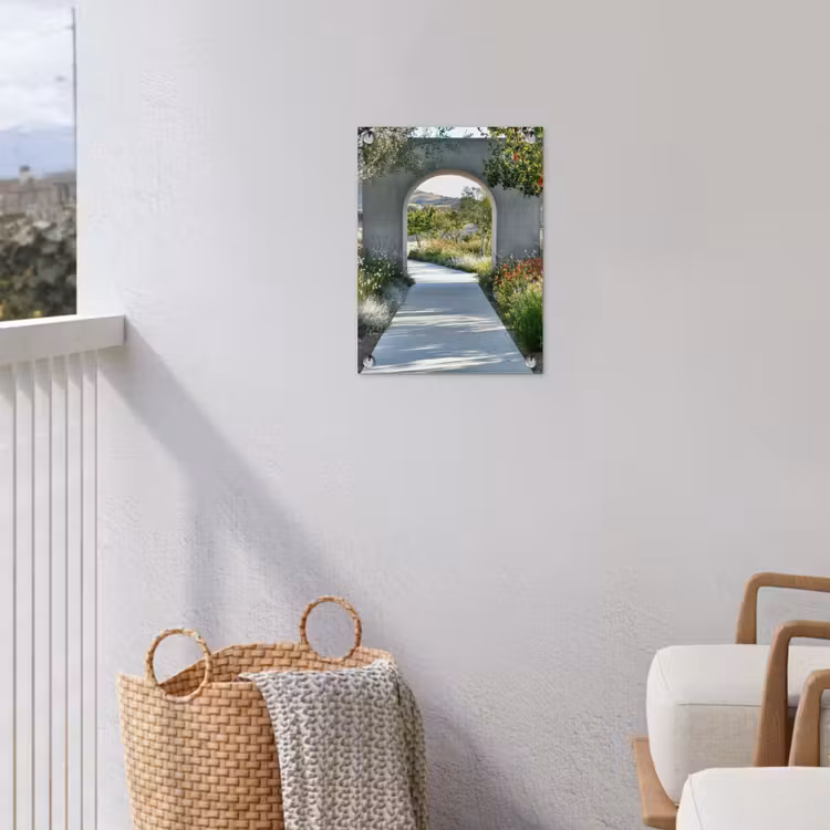 Tuinposter - Doorkijk - Pad - Beton - Landschap — 5