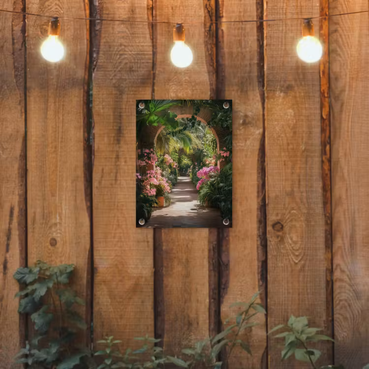 Tuinposter - Doorkijk - Tropisch - Bloemen - Natuur — 3