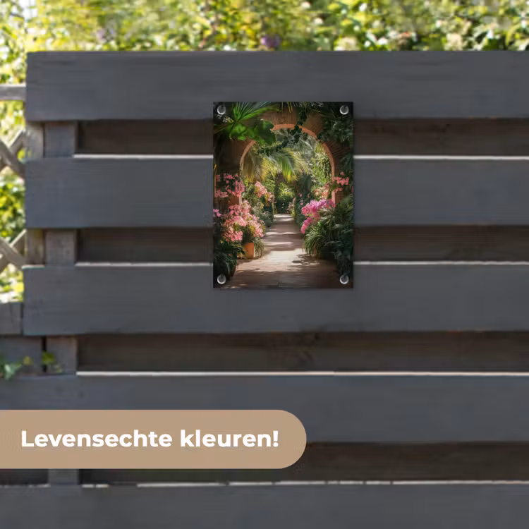 Tuinposter - Doorkijk - Tropisch - Bloemen - Natuur — 6