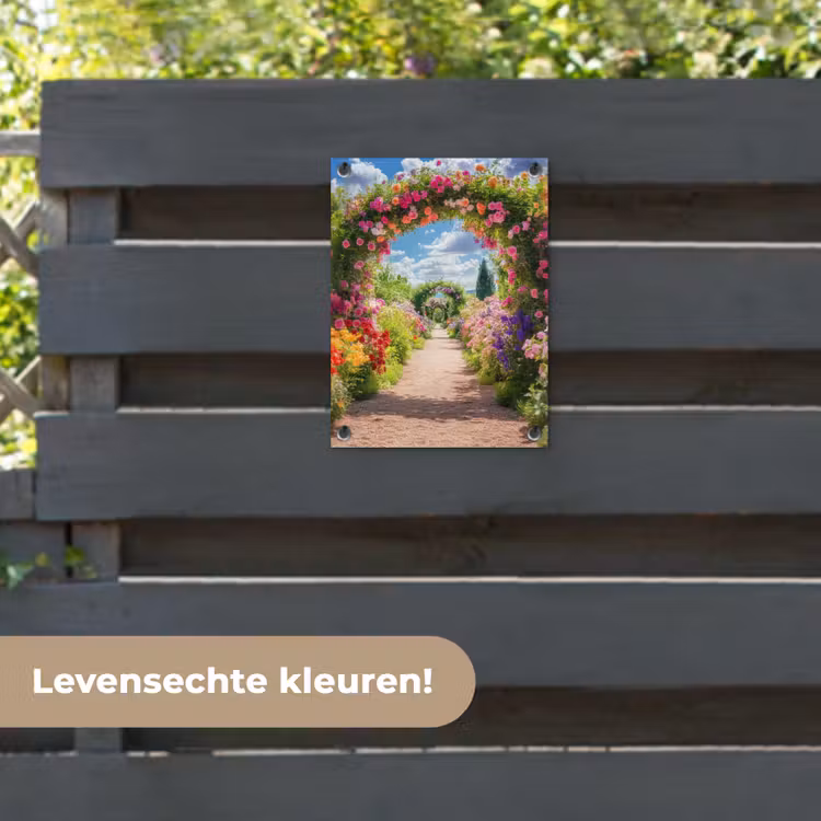 Tuinposter - Doorkijk - Bloemen - Kleurrijk - Natuur — 6