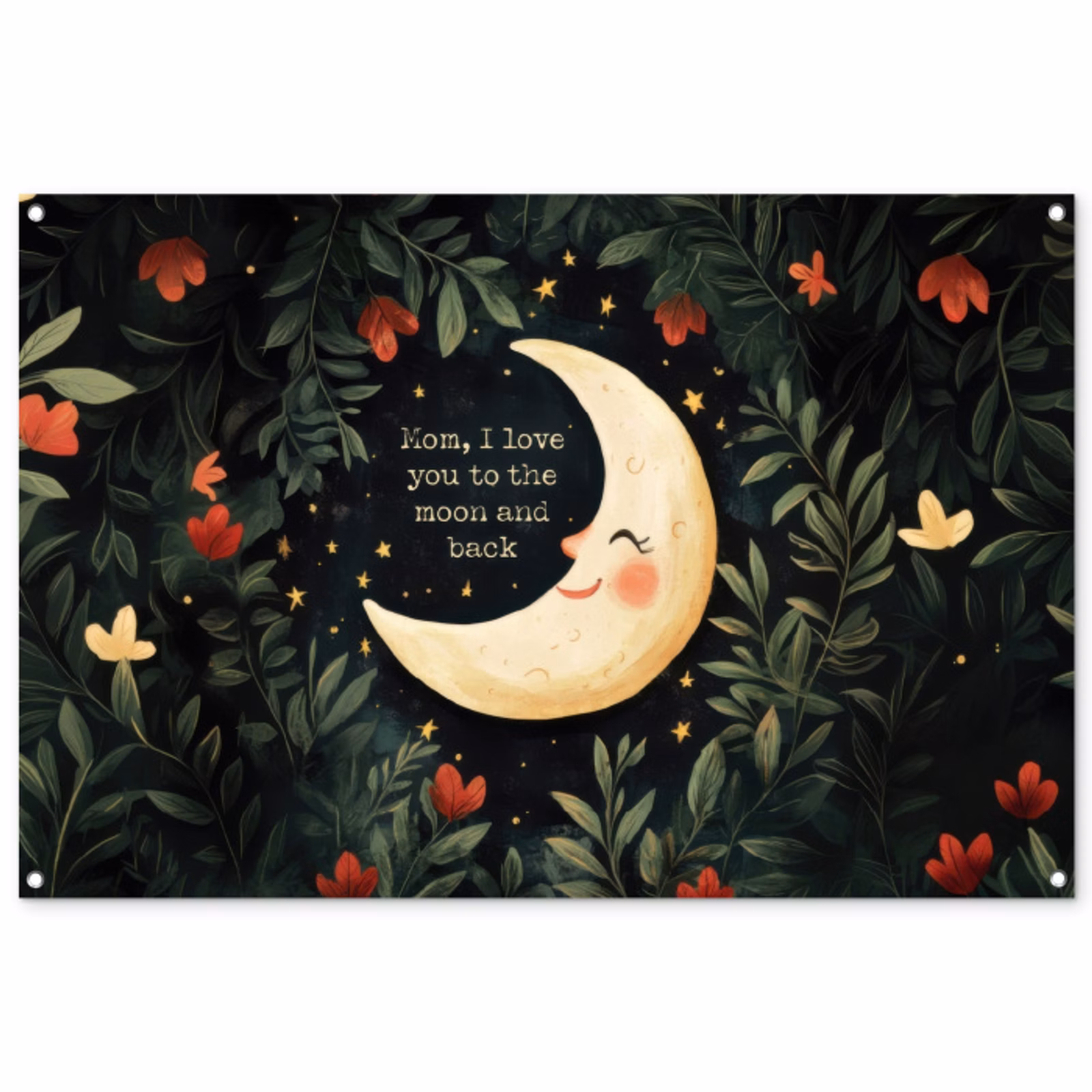 Tuinposter - Maan - Quote - Bloemen - Sterren — 1