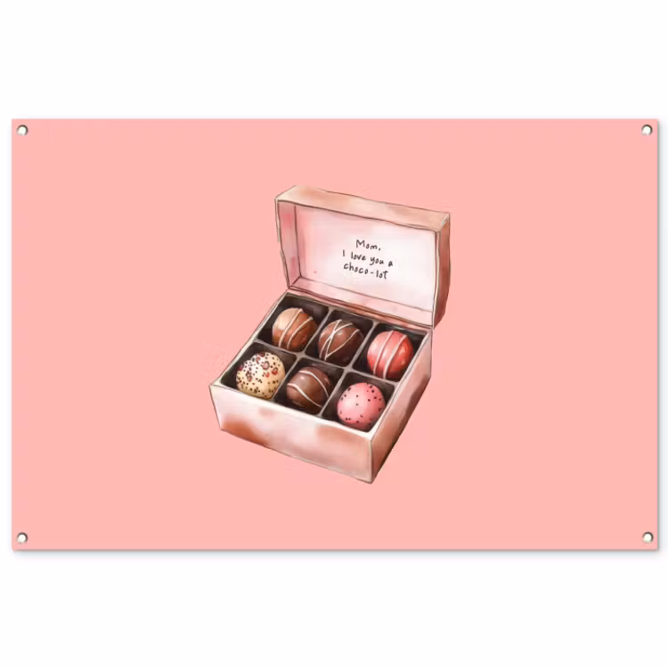 Tuinposter - Doosje - Bonbons - Liefdevolle - Tekst — 1