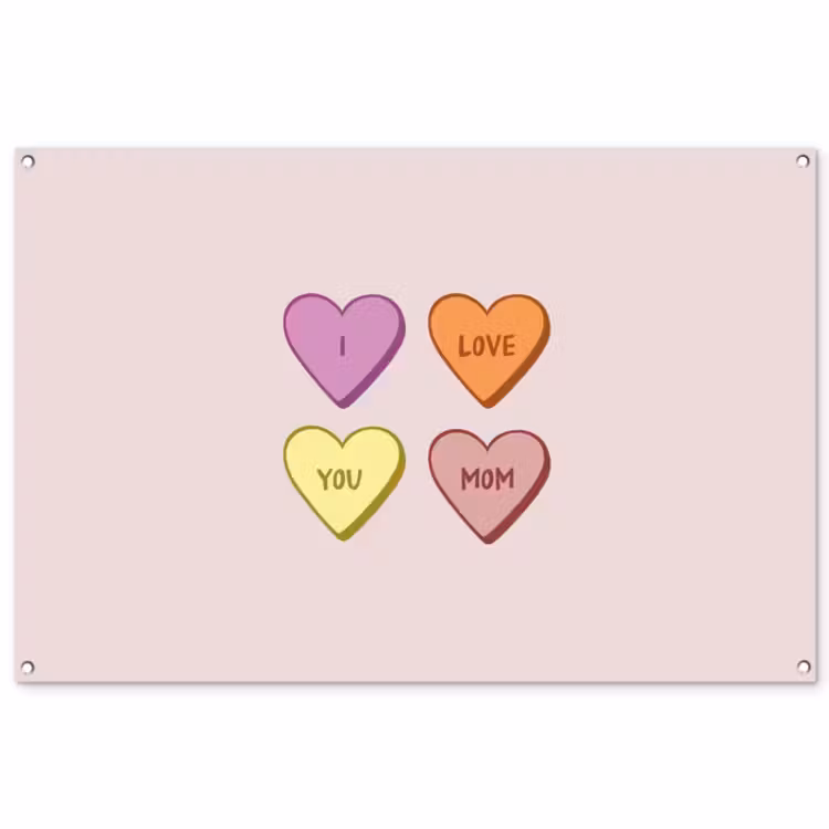 Tuinposter - Hartjes - Pastel - Liefde - Moeder — 1