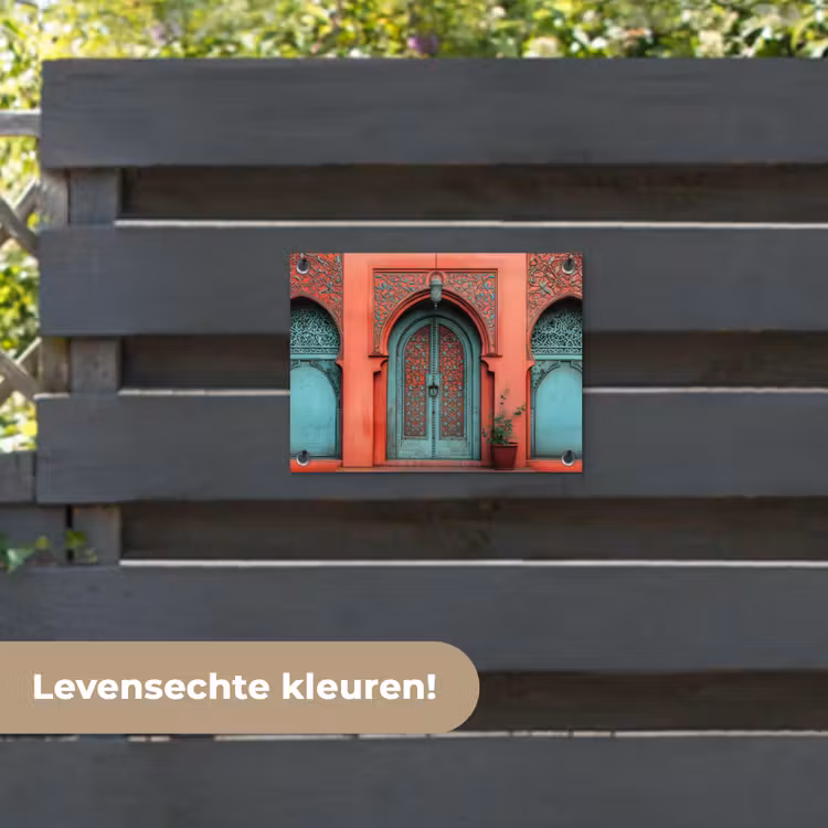 Tuinposter - Lantaarn - Deur - Turquoise — 6