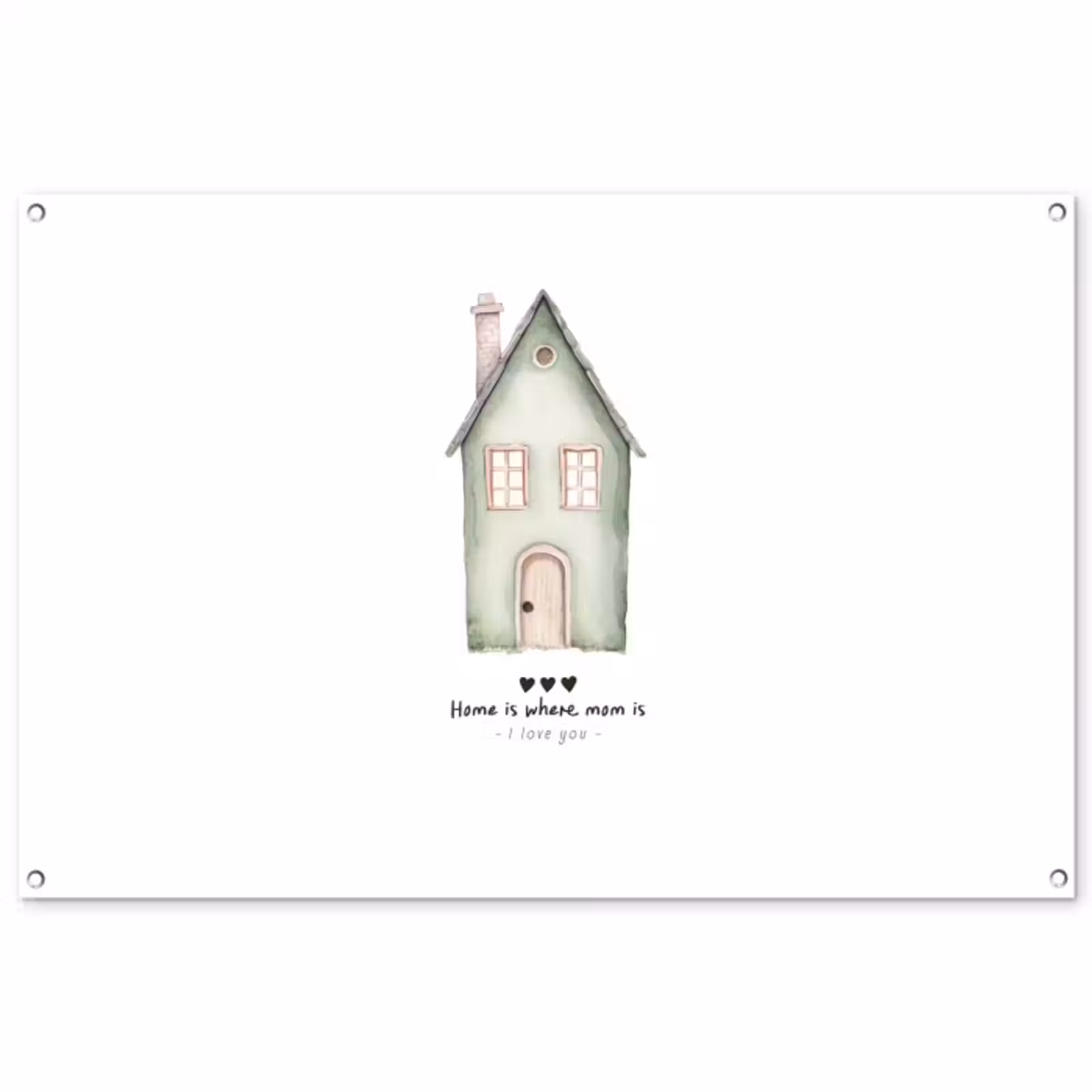 Tuinposter - Huisje - Groen - Tekst - Liefdevol — 1