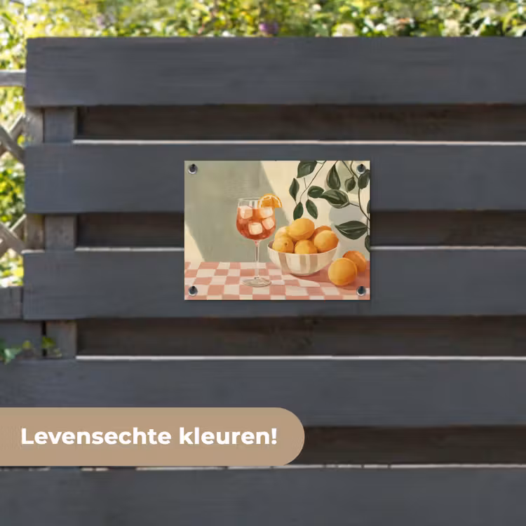 Tuinposter - Citroenen - Glas - Tafelkleed - Geblokt — 6