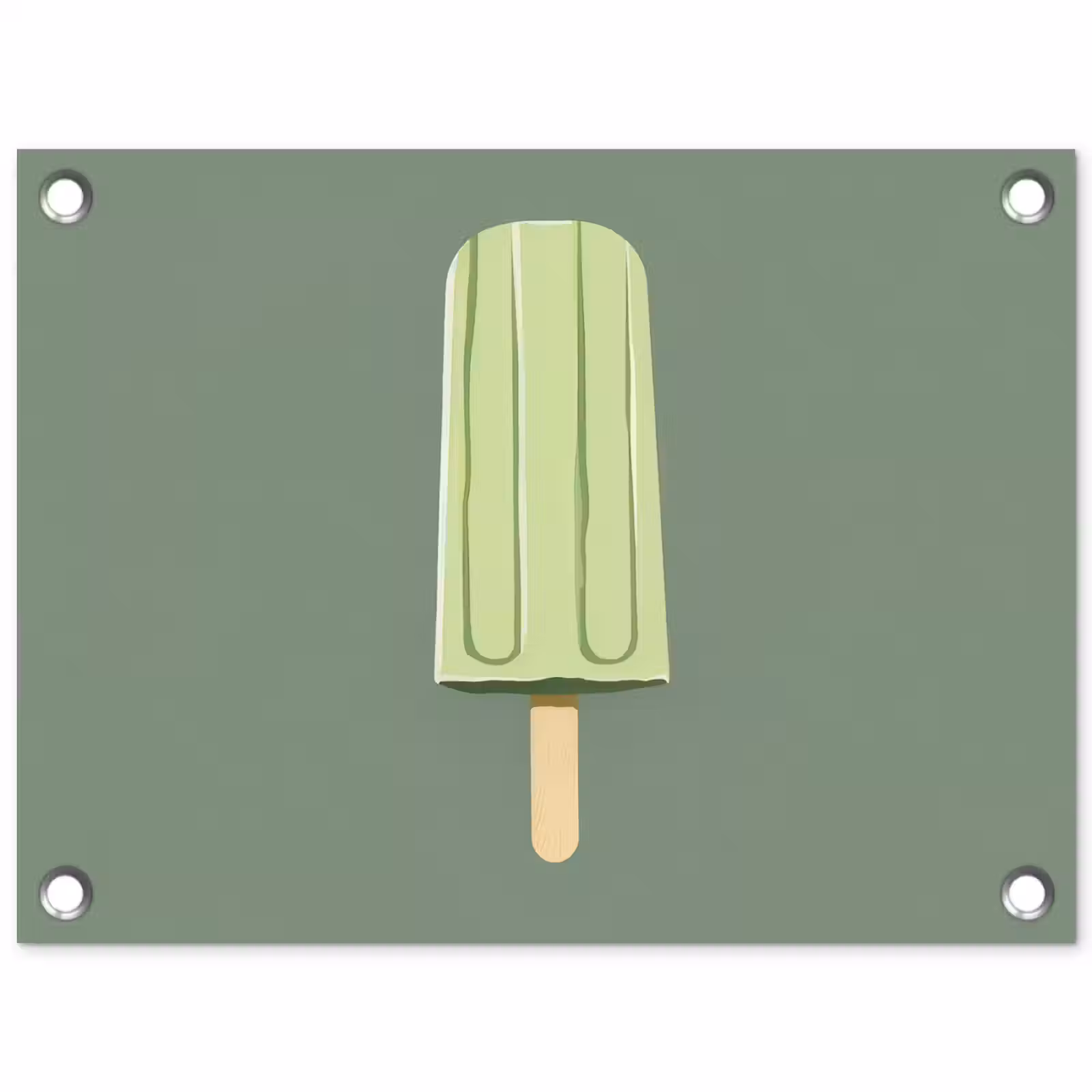 Tuinposter - Groen - Waterijsje - Stokje - Illustratie — 1