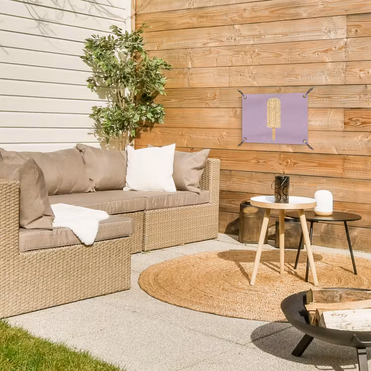 Tuinposter - Beige - Ijsje - Spikkels — 2