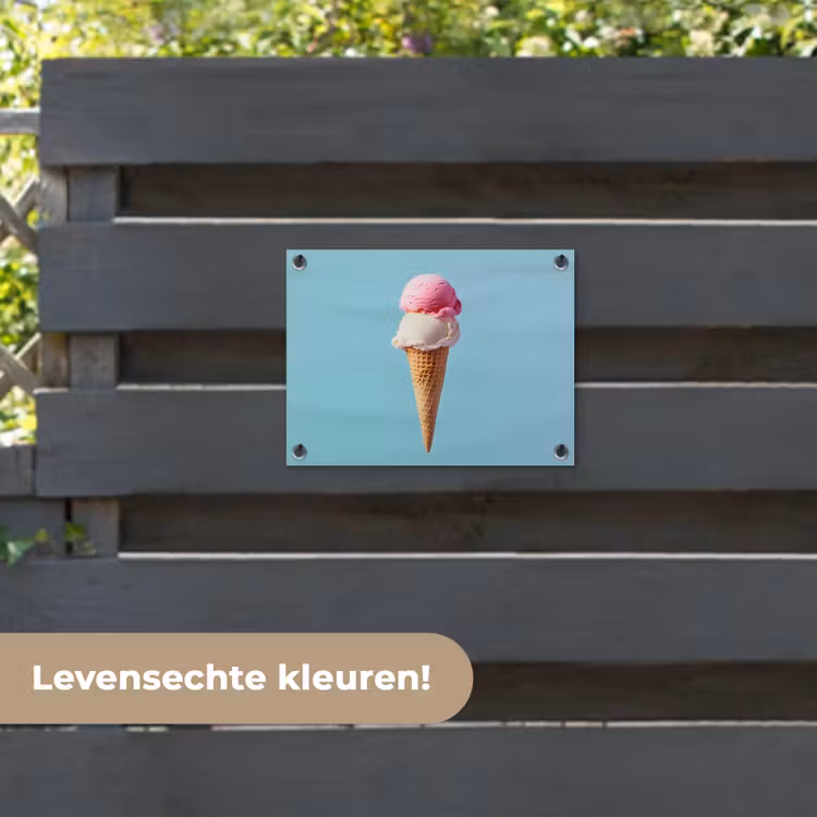 Tuinposter - Bolletjes - Schepijs - Hoorntje - Blauw — 6