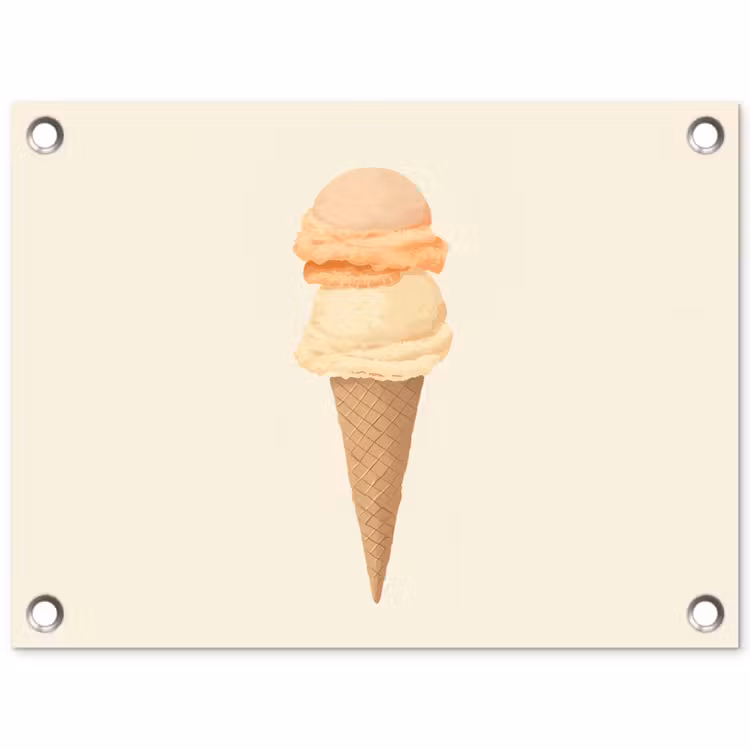 Tuinposter - Minimalistisch - Schepijs - Hoorntje - Beige — 1