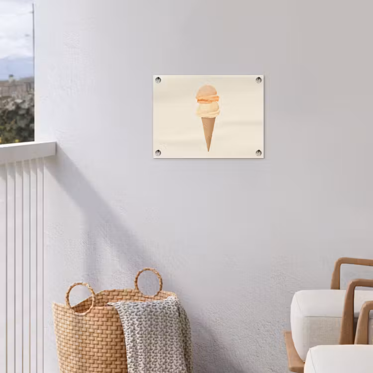 Tuinposter - Minimalistisch - Schepijs - Hoorntje - Beige — 5