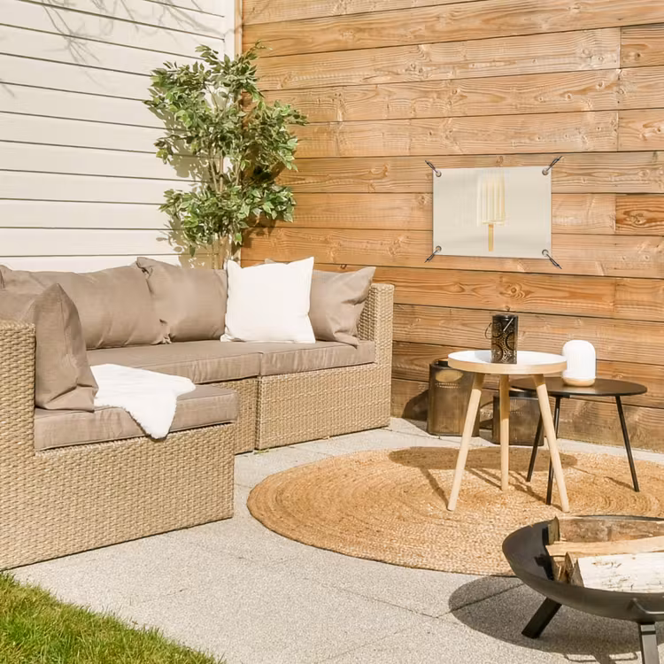 Tuinposter - Minimalistisch - Waterijsje - Stokje - Beige — 3