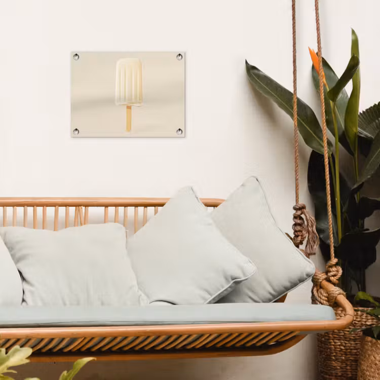 Tuinposter - Minimalistisch - Waterijsje - Stokje - Beige — 4