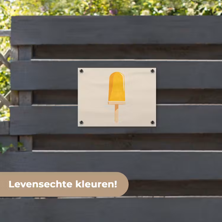 Tuinposter - Oranje - Stokje - Waterijsje — 6
