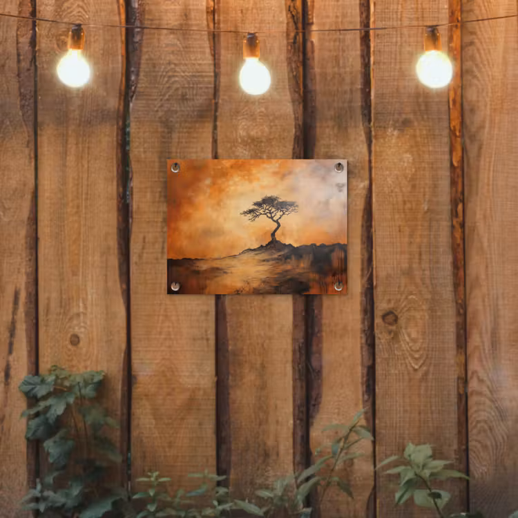 Tuinposter - Boom - Landschap - Oranje — 3