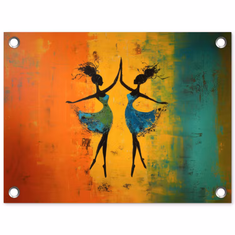 Tuinposter - Dansen - Vrouwen - Verfstructuur — 1
