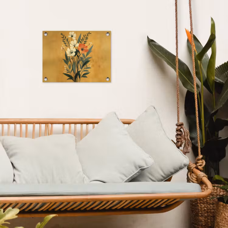 Tuinposter - Bladeren - Boeket - Bloemen - Geel — 4