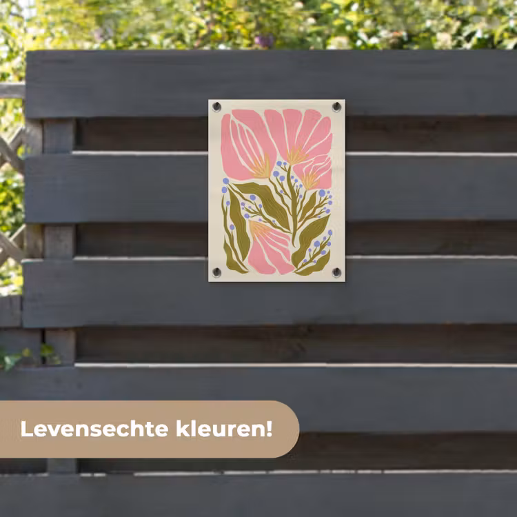 Tuinposter - Bloemen - Bladeren - Abstract - Roze — 6