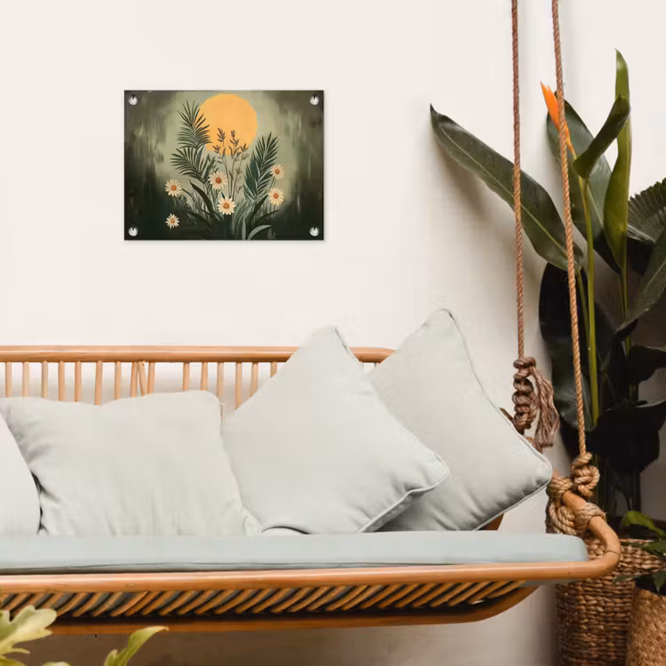 Tuinposter - Bloemen - Bladeren - Zon - Groen — 4