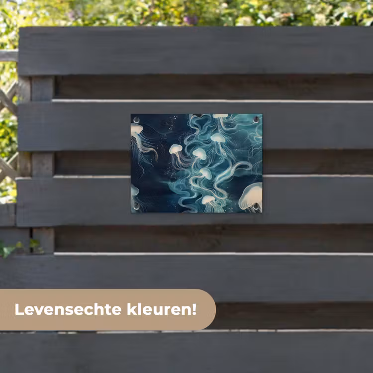 Tuinposter - Kwallen - Zee - Wit - Golven — 6