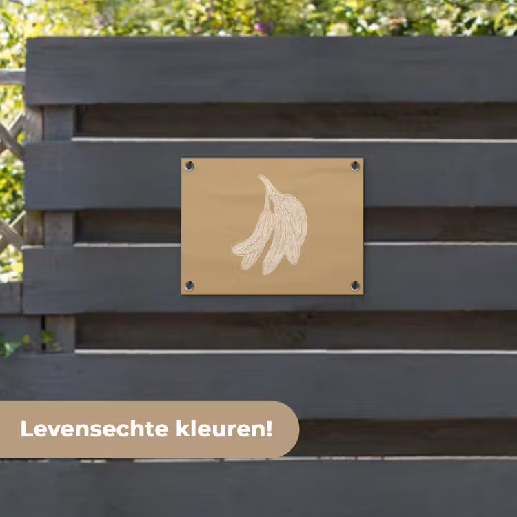 Tuinposter - Bananen - Beige - Lijntekening - Minimalistisch — 6