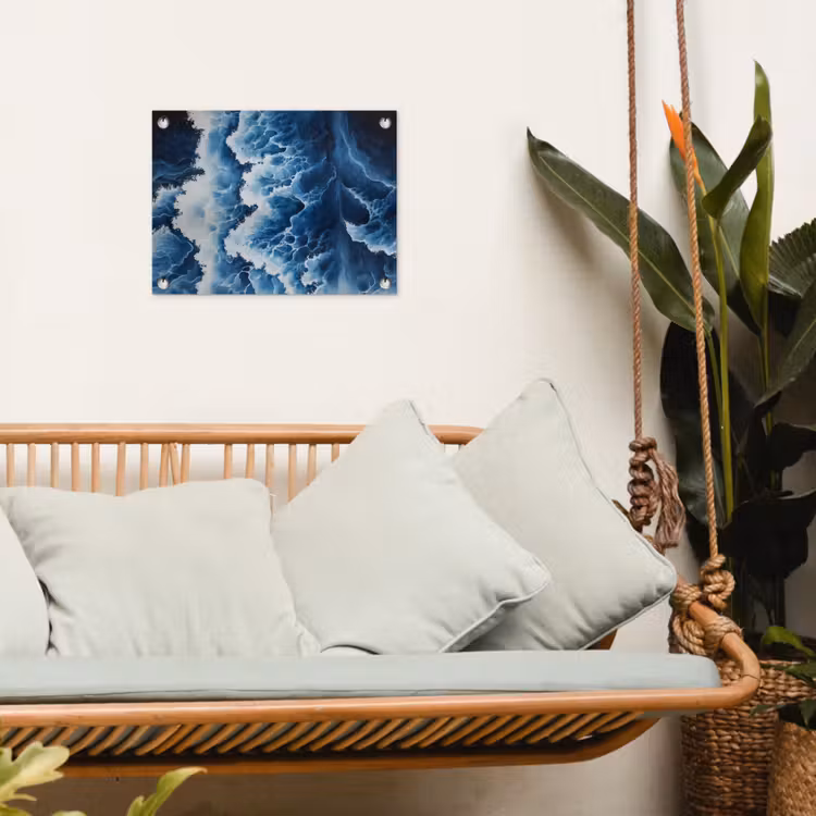 Tuinposter - Golven - Blauw - Schuim — 4