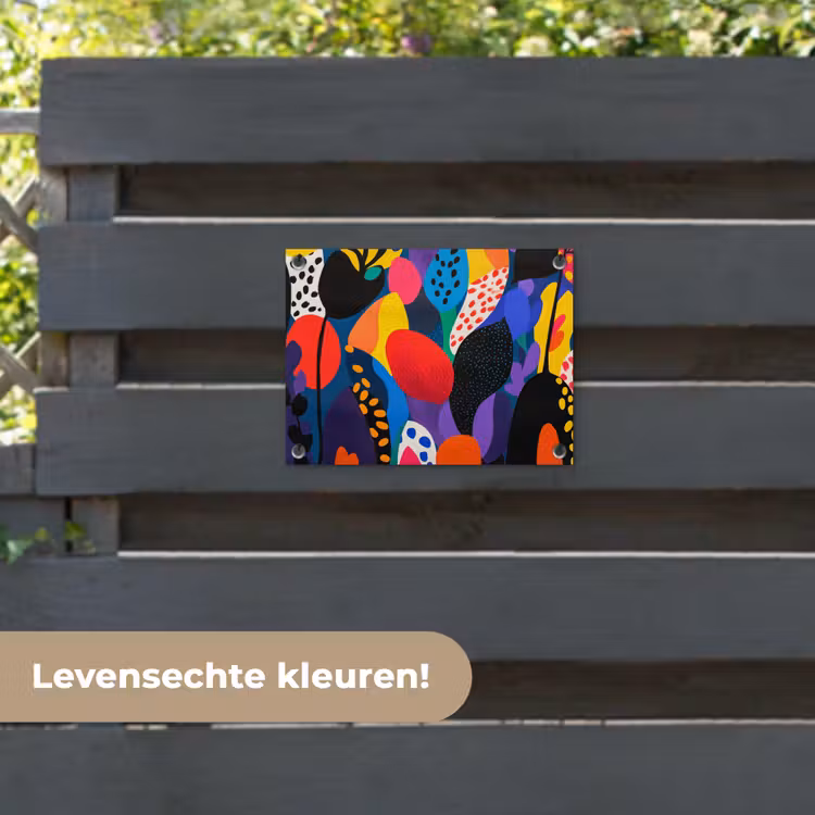 Tuinposter - Bloemen - Bladeren - Abstract - Rood — 6