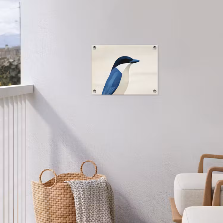 Tuinposter - Illustratie - Blauw - Vogel — 5