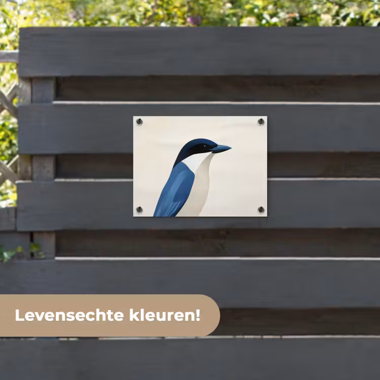 Tuinposter - Illustratie - Blauw - Vogel — 6